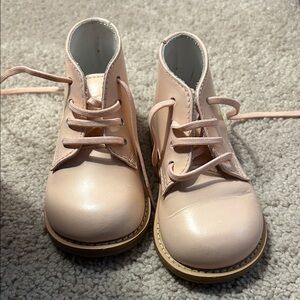 Josmo walkers Light Pink Kids Lace-Up hard sole leather boots